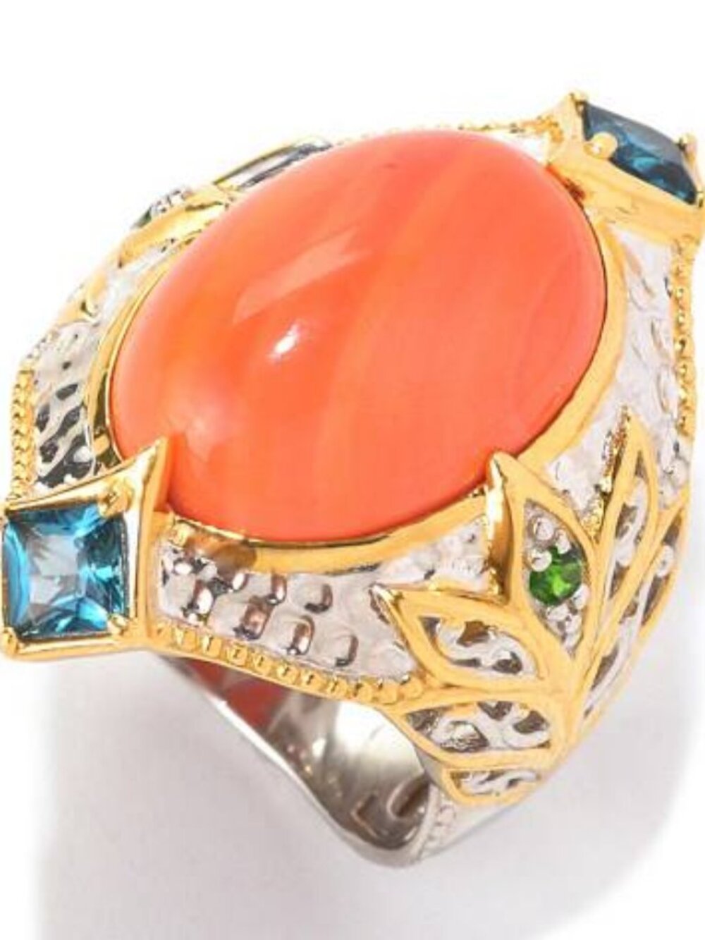 Michael Valitutti Coral London Blue Topaz Ring